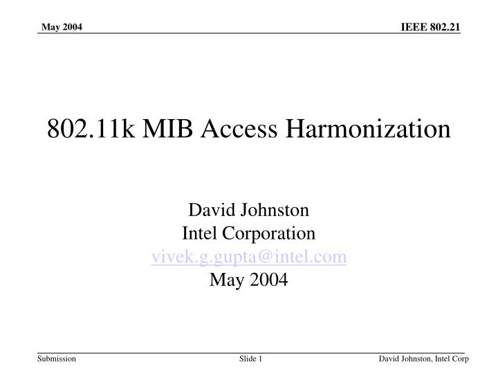 802 11k mib access harmonization