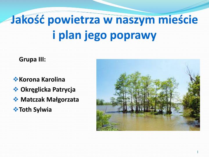 jako powietrza w naszym mie cie i plan jego poprawy