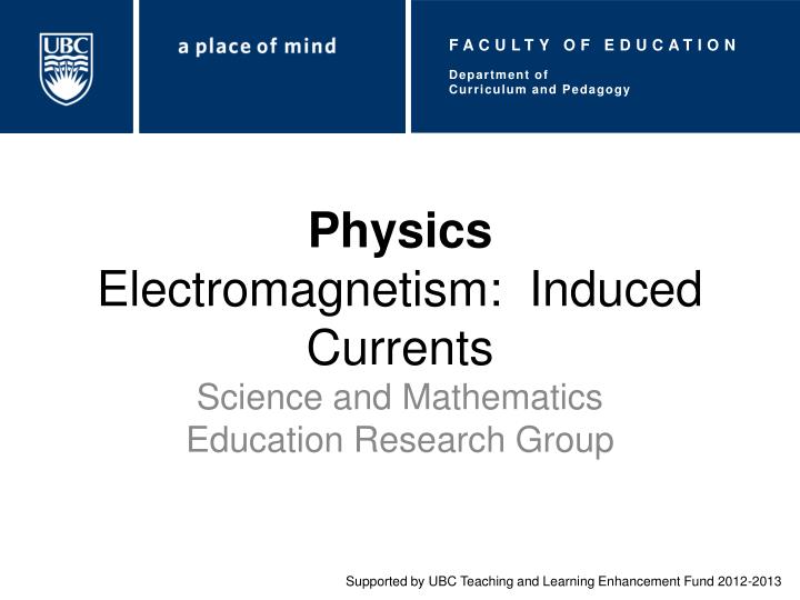 physics electromagnetism induced currents