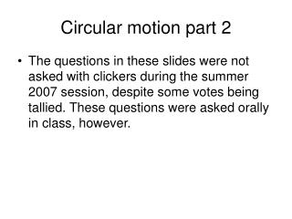 Circular motion part 2