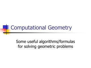 Computational Geometry