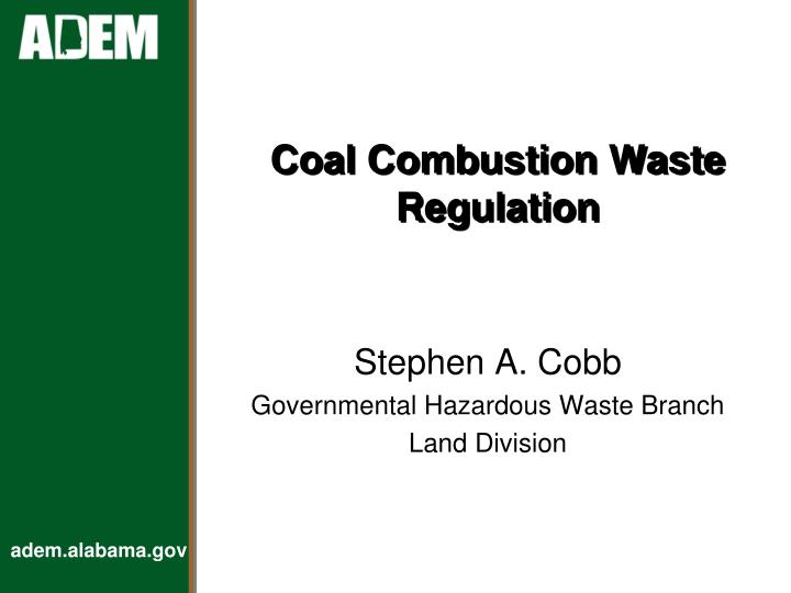 coal combustion waste regulation