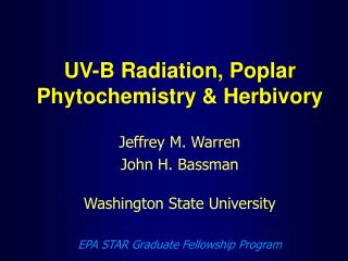 UV-B Radiation, Poplar Phytochemistry &amp; Herbivory