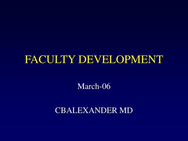 faculty development