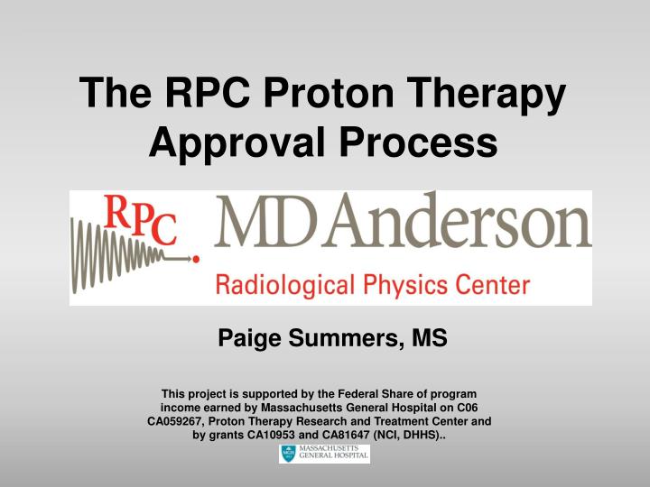 the rpc proton therapy approval process
