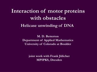 Interaction of motor proteins with obstacles