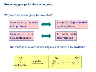 Protecting groups for the amino group
