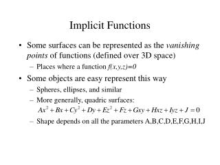 Implicit Functions