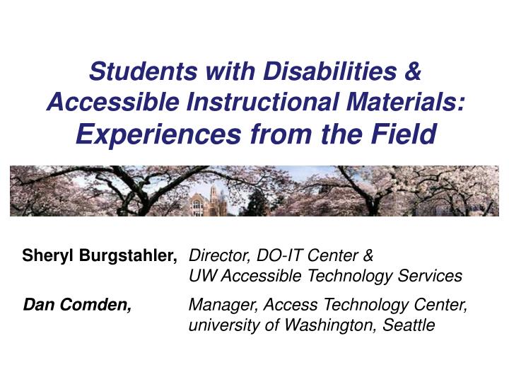 students with disabilities accessible instructional materials experiences from the field