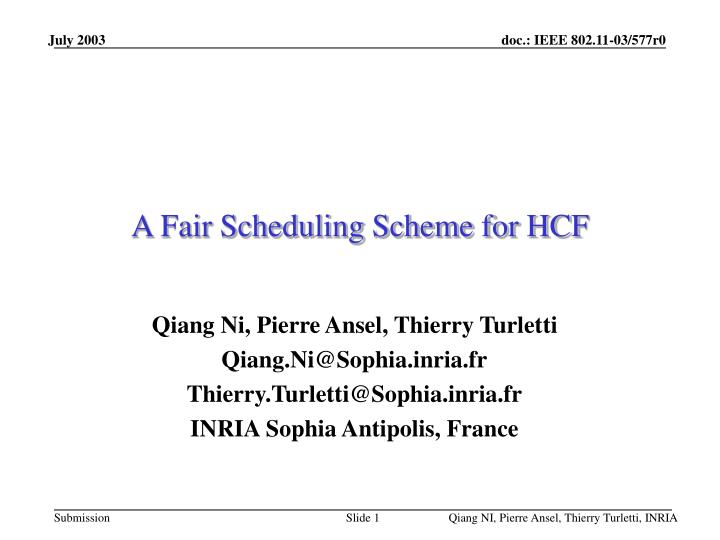 a fair scheduling scheme for hcf