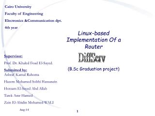 Cairo University Faculty of Engineering Electronics &amp;Communication dpt. 4th year