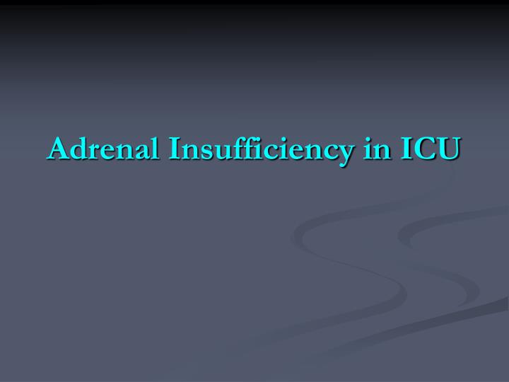 adrenal insufficiency in icu