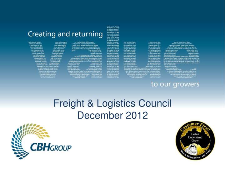 freight logistics council december 2012