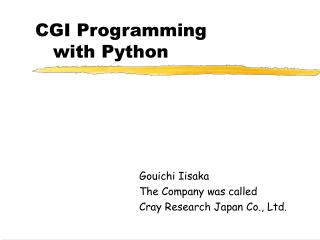 CGI Programming with Python