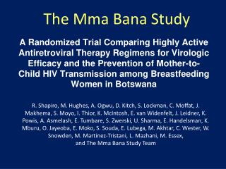The Mma Bana Study