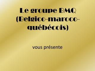 le groupe bmq belgico maroco qu b cois