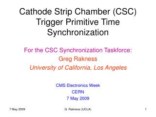 Cathode Strip Chamber (CSC) Trigger Primitive Time Synchronization