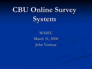 CBU Online Survey System