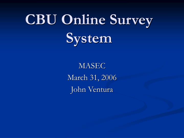 cbu online survey system