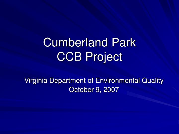 cumberland park ccb project