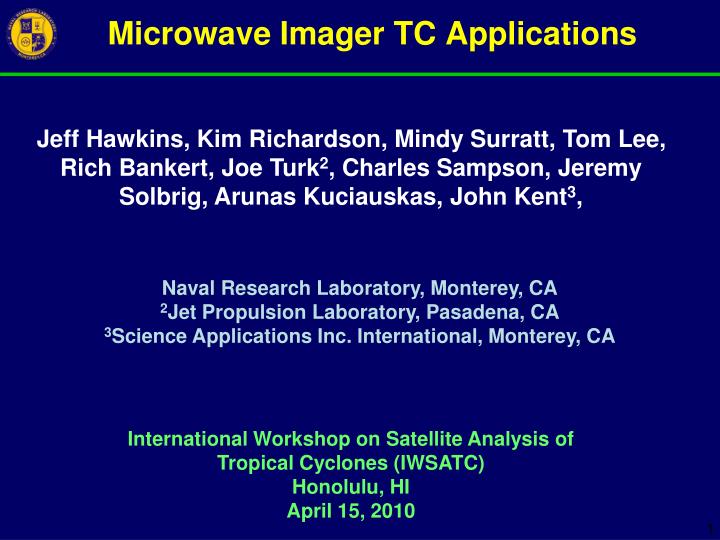 microwave imager tc applications