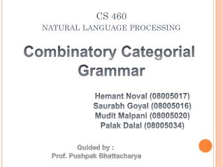 CS 460 natural language processing