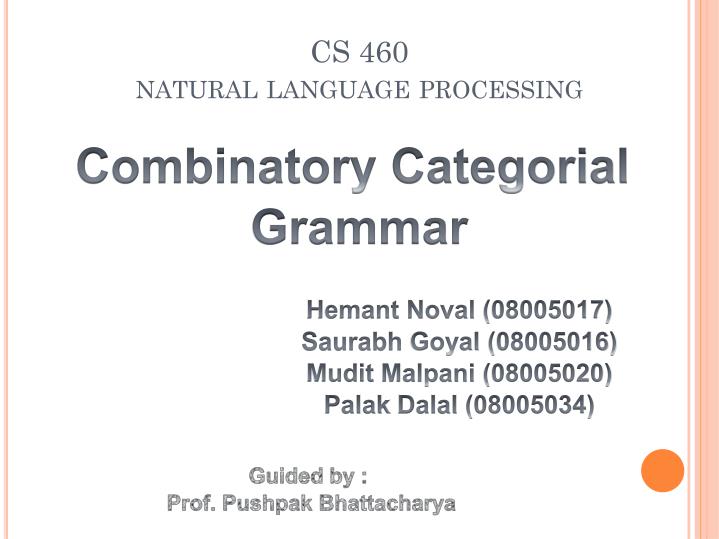 cs 460 natural language processing