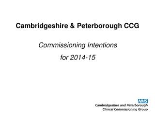 Cambridgeshire &amp; Peterborough CCG