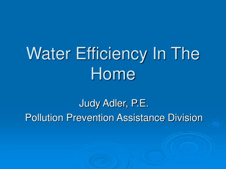 water efficiency in the home