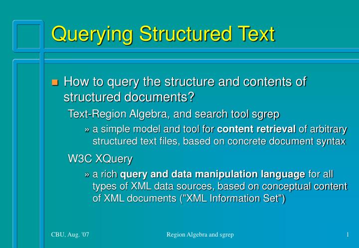 querying structured text