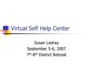 Virtual Self Help Center