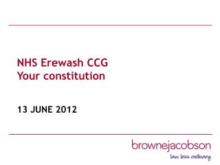 NHS Erewash CCG Your constitution