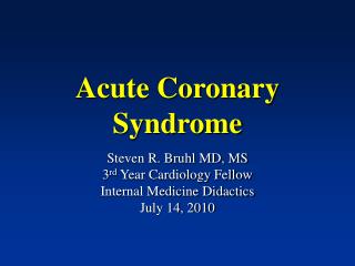 Acute Coronary Syndrome