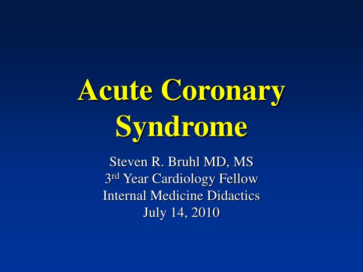 acute coronary syndrome