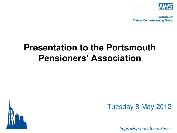 presentation to the portsmouth pensioners association
