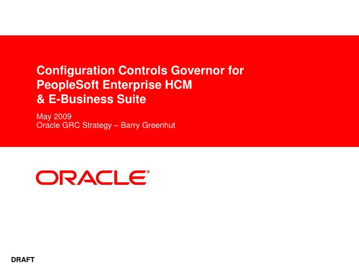 configuration controls governor for peoplesoft enterprise hcm e business suite
