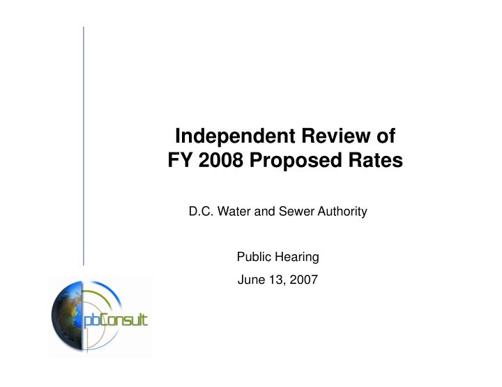 d c water and sewer authority public hearing june 13 2007