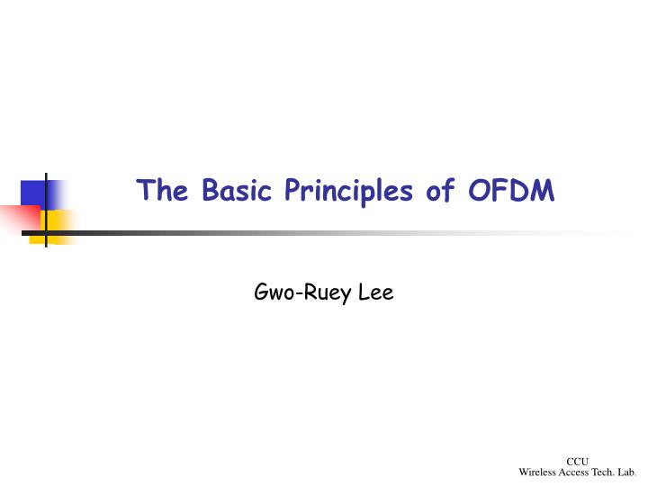 the basic principles of ofdm