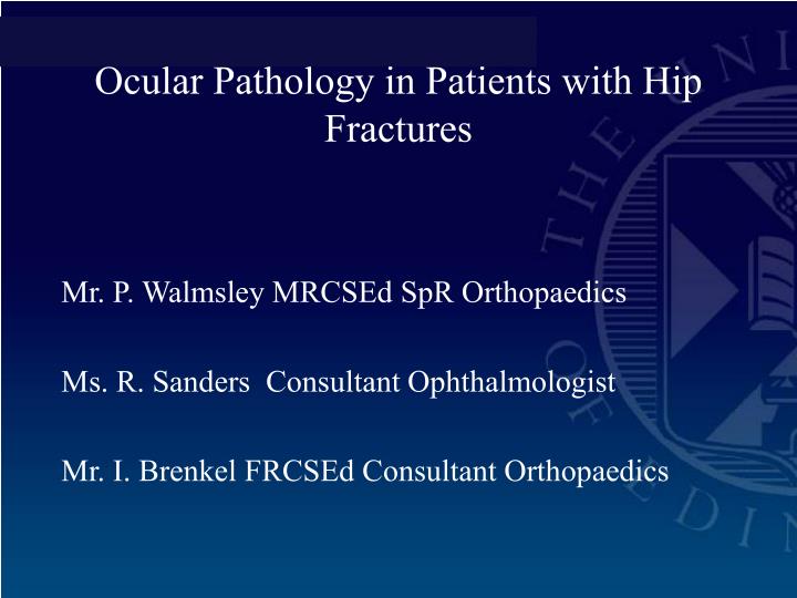 ocular pathology in patients with hip fractures