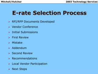 E-rate Selection Process