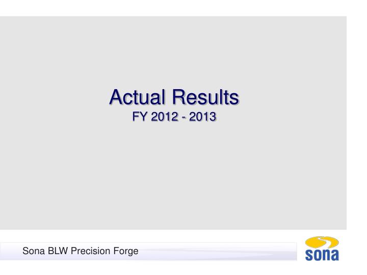 actual results fy 2012 2013