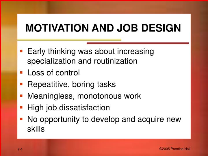 motivation and job design