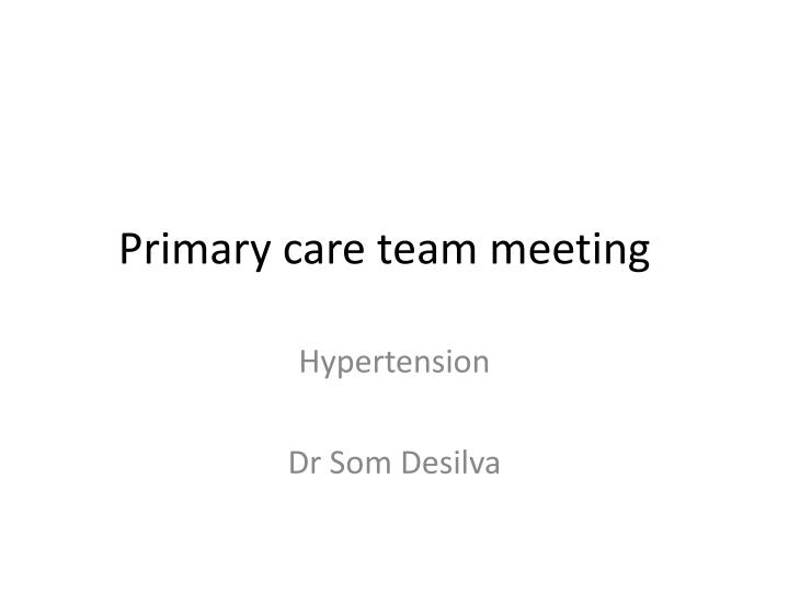 primary care team meeting