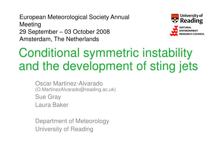 conditional symmetric instability and the development of sting jets
