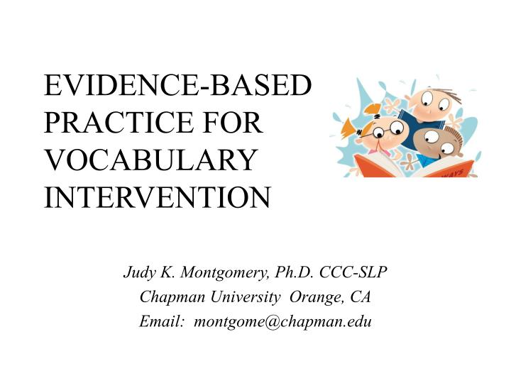 evidence based practice for vocabulary intervention