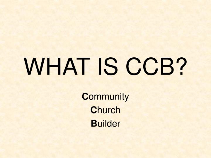 what is ccb