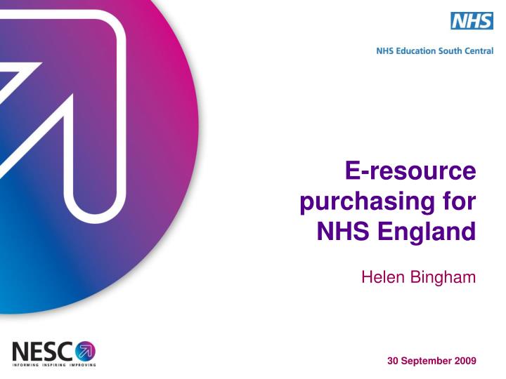 e resource purchasing for nhs england