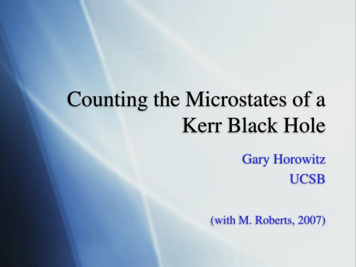 counting the microstates of a kerr black hole