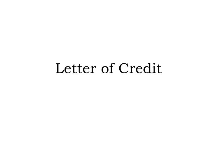 letter of credit
