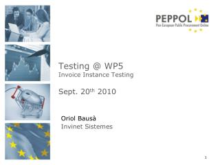 Testing @ WP5 Invoice Instance Testing Sept . 20 th 2010